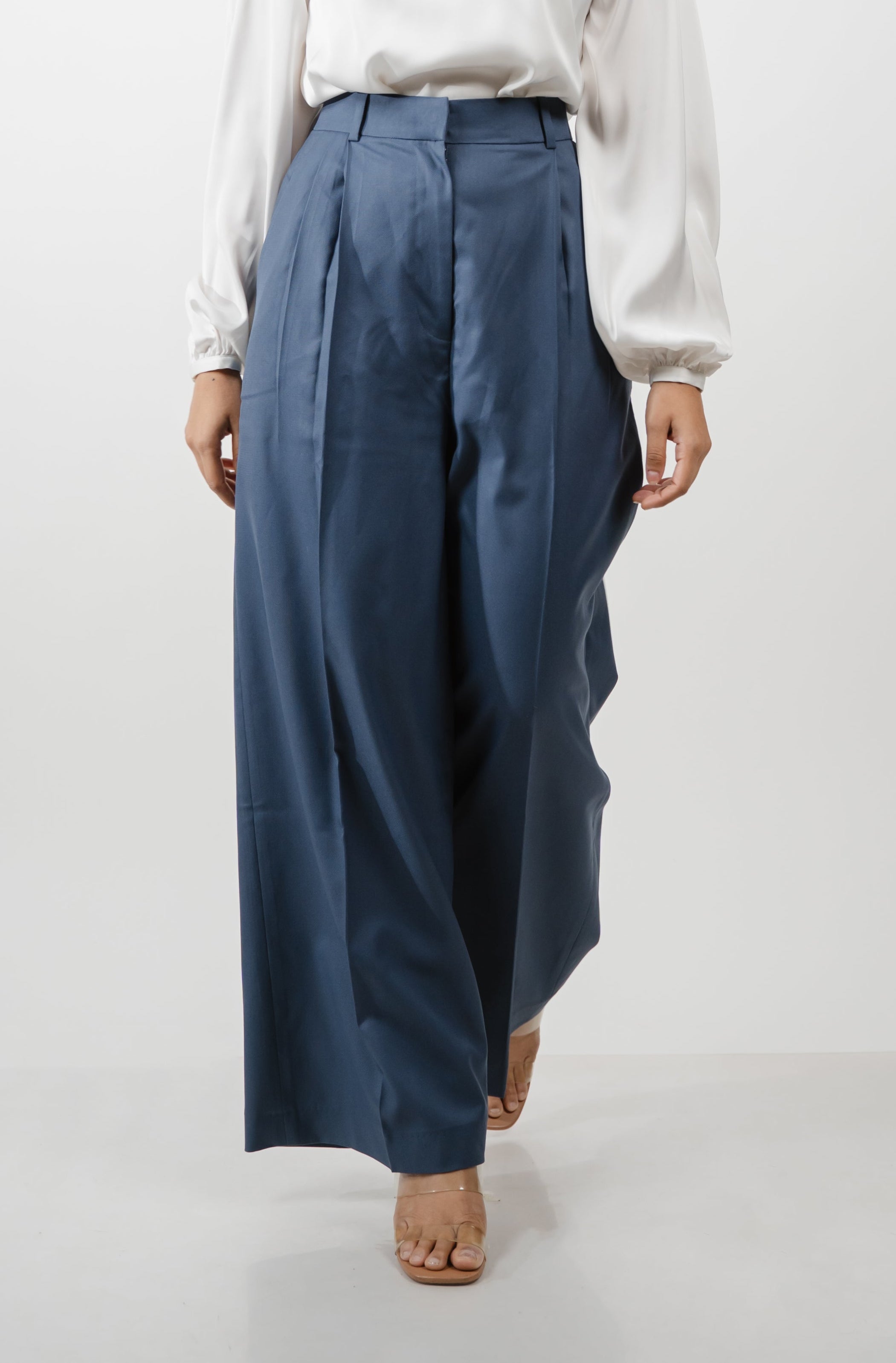The Prime Trousers | Textured Double-Pleated Wide-Leg Trousers – OLKA