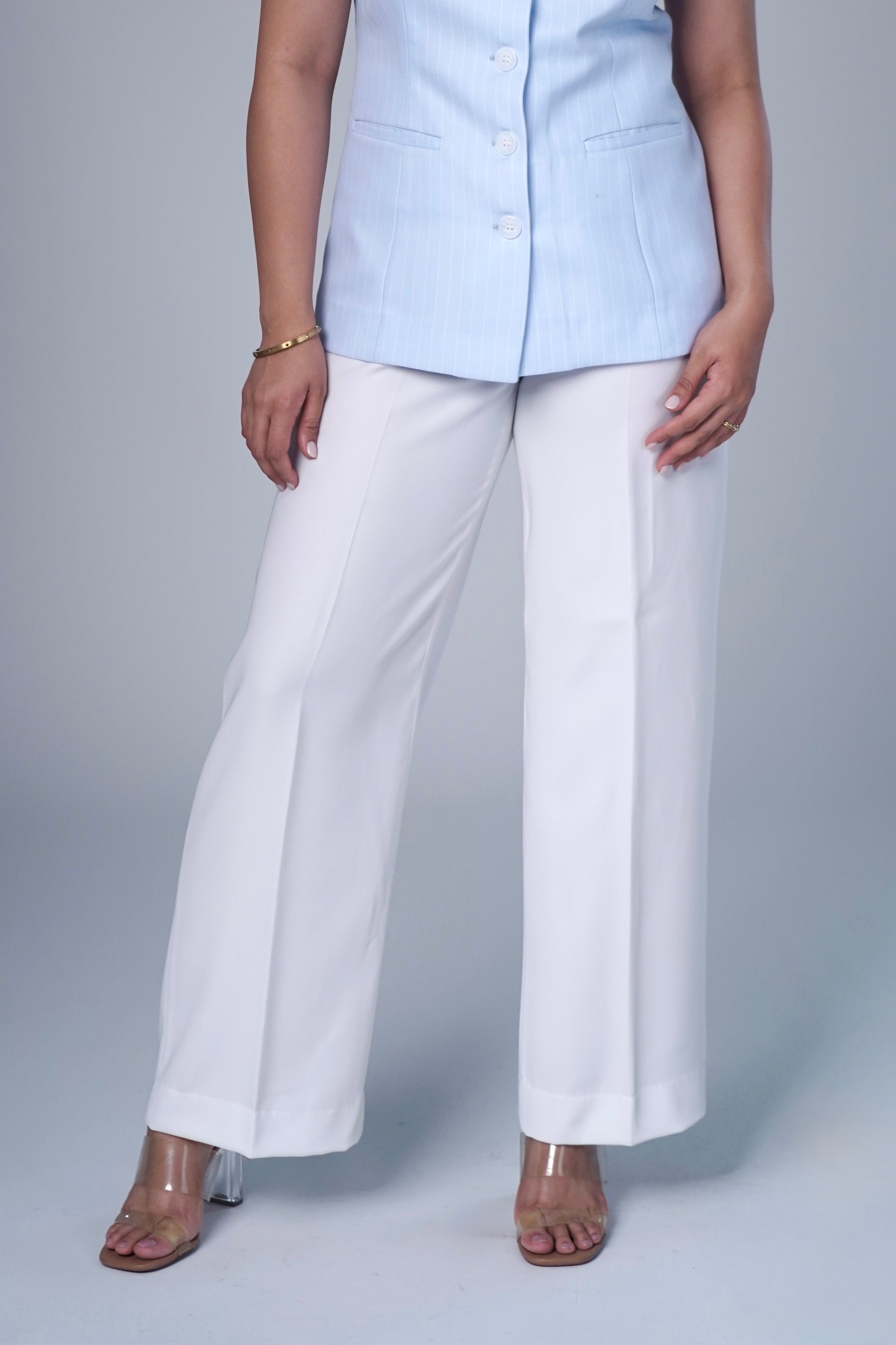 The Begin Pants | Wide Straight-leg Trousers in Crisp White. Easy to ...